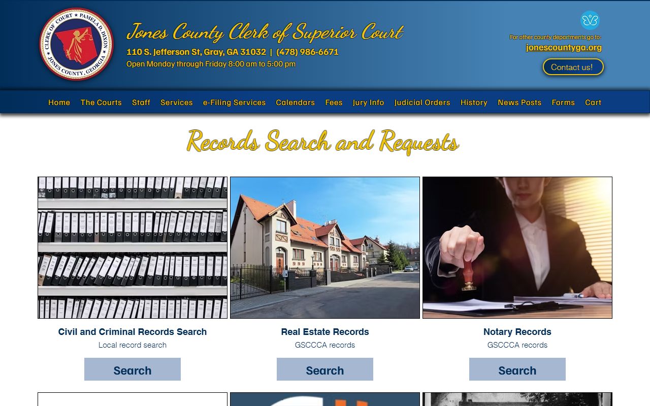Jones County Clerk of Superior Court records search channels