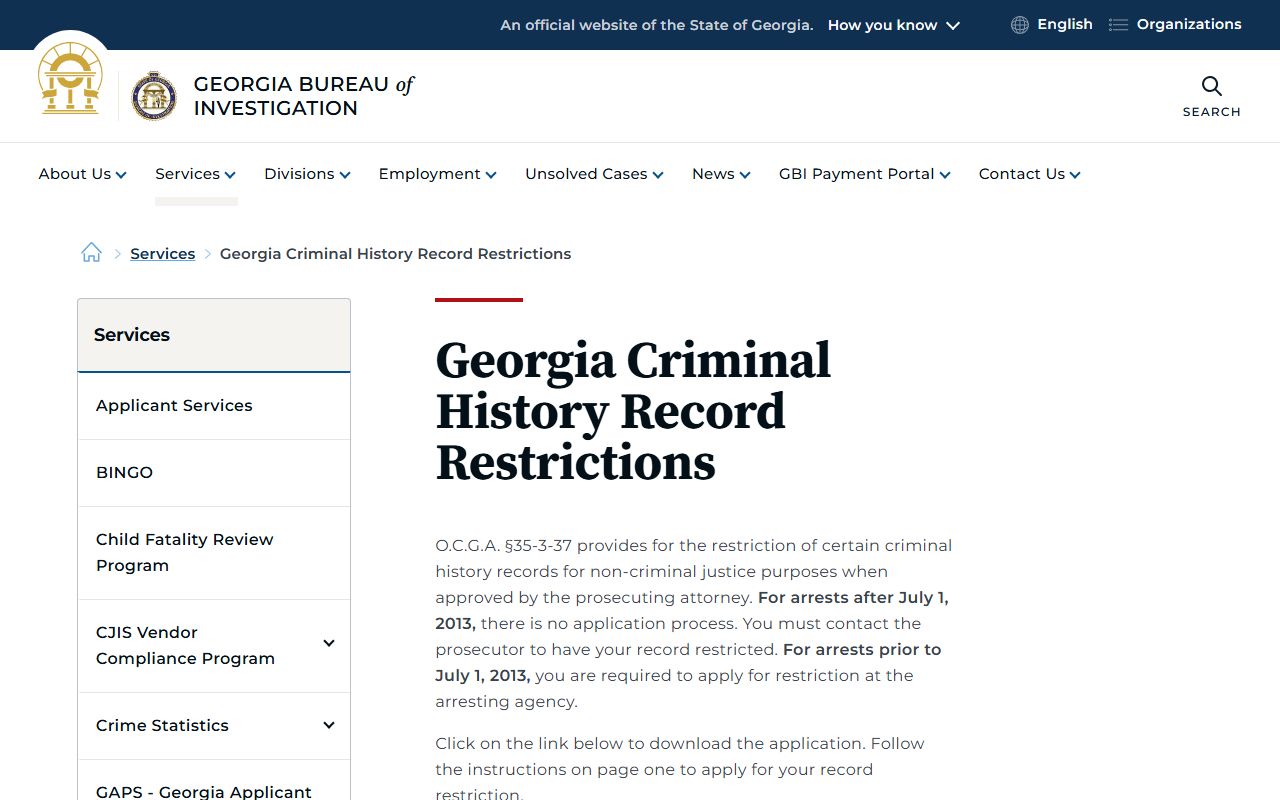 Jones County criminal court records GBI record restriction
