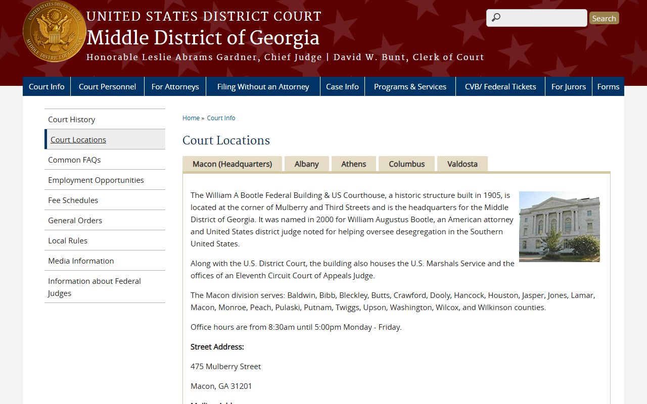 Jones County Superior Court Middle District Macon Division counties