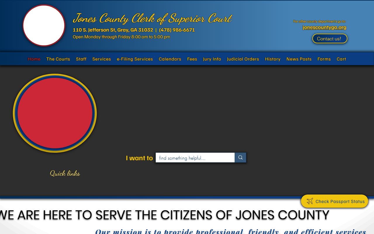 Jones County court records clerk courthouse homepage