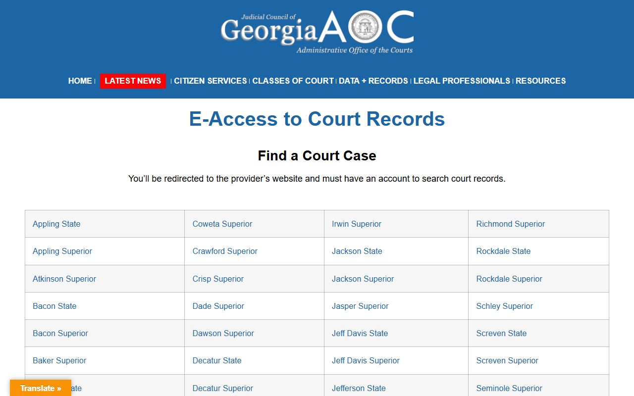 Jones County court records Georgia e-access portal information