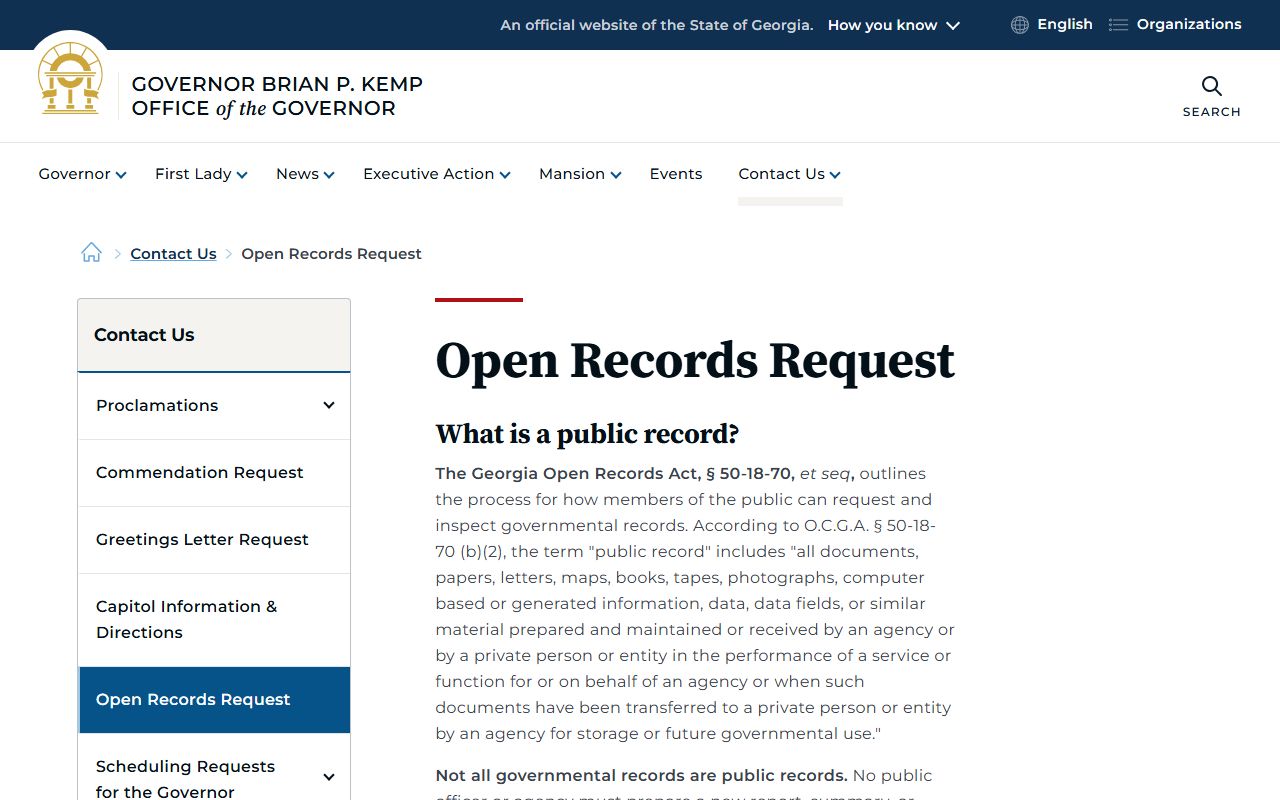 Jones County court records Georgia open records request law