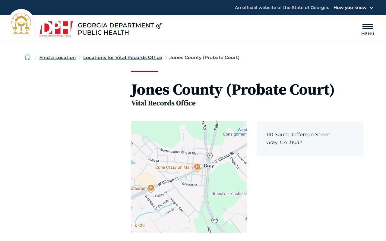 Jones County probate records DPH Probate Court vital records listing